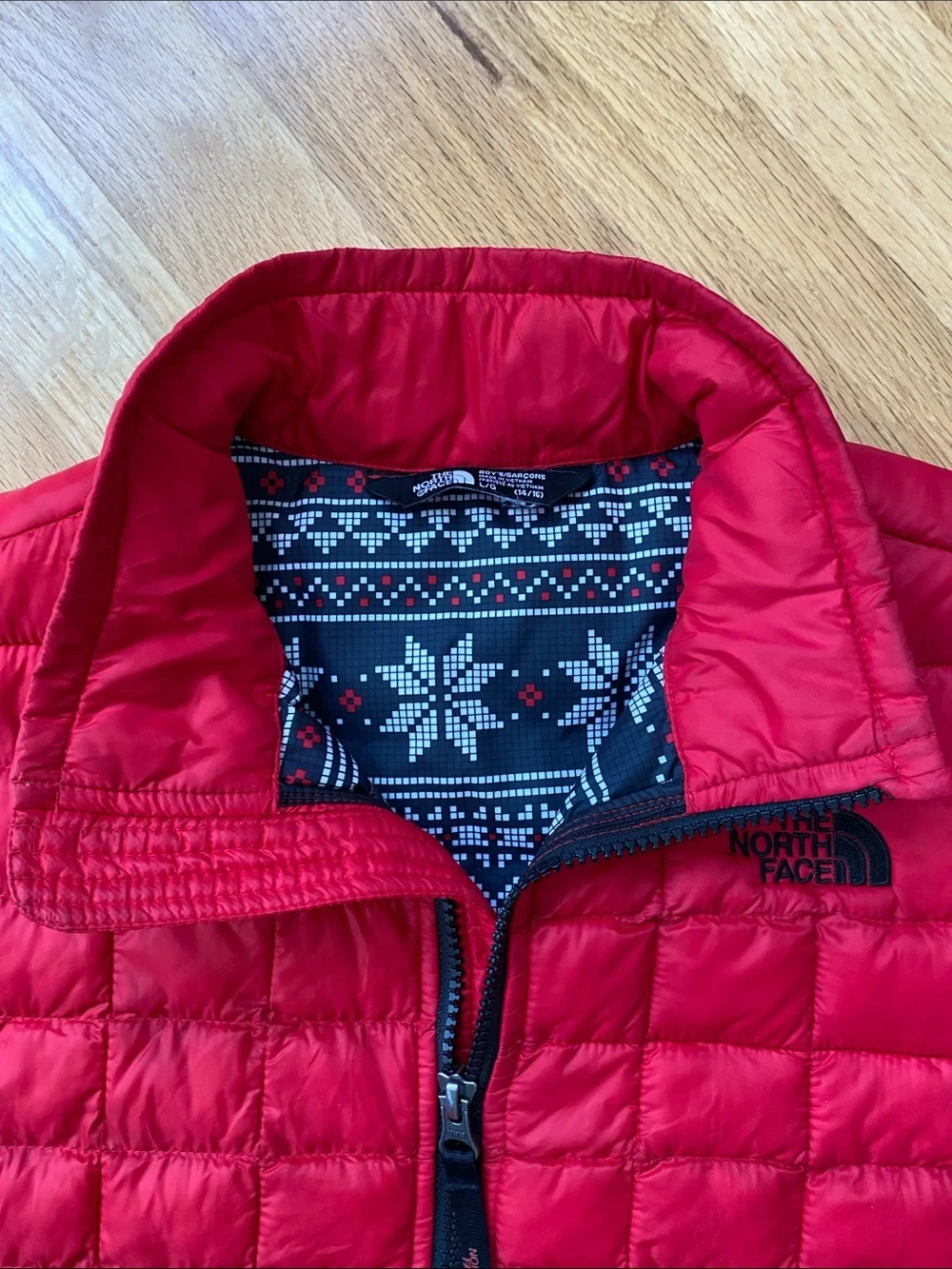 The North Face Kids Thermaball Red Quilted Puffer Jacket Size 14 & 16
